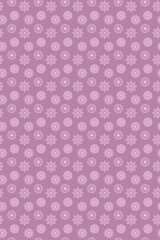 Christmas background with color snowflakes seamless pattern on purple backdrop. Xmas ornament, new year minimalist snow decoration for festive banner, holiday postcard, price tag, packaging design.