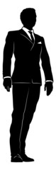 Business Man In Suit Silhouette Person