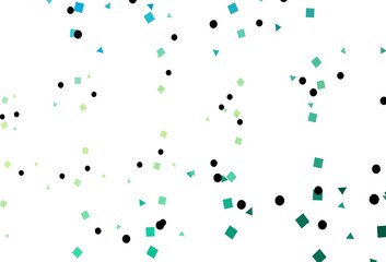 Light Green, Yellow vector texture in poly style with circles, cubes.