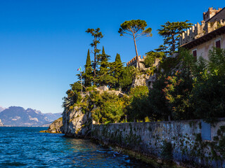 Fototapeta na wymiar Malcesine harbor on Lake Garda