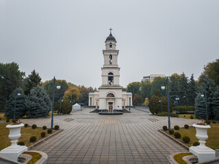 The bell tower near the Metropolitan Cathedral Nativity of the Lord in Chisinau, Moldova....