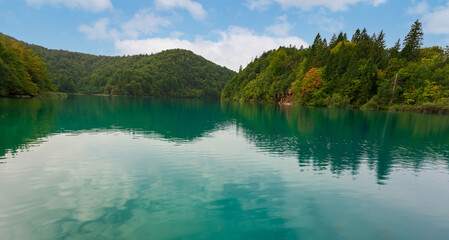 Scenic view of Plitvice Lakes National Park in Croatia