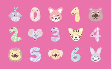 baby numbers and animals