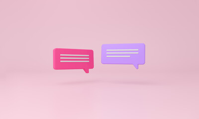 Chat icon on minimal pink background.
