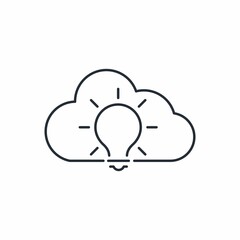 Creative cloudy substance. Contemporary information warehouse. Vector linear icon isolated on white background.