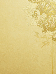 Cool oriental golden background with tiger