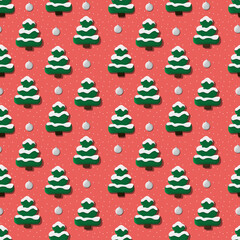 seamless pattern with christmas trees