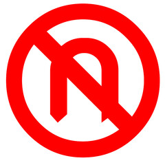 Fototapeta premium transportation circle signs warning no turn