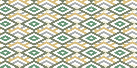 Geometric cultural pattern triangle gold and green vector background design