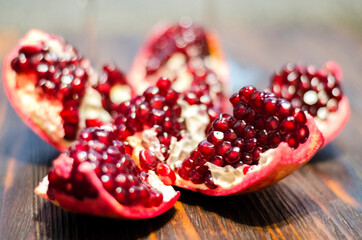 open ripe pomegranate