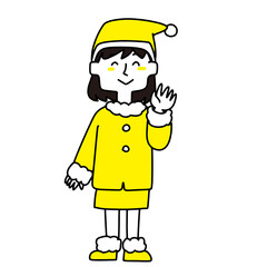 サンタのコスプレをしている女性

