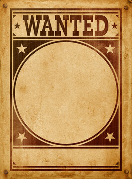 Wanted poster on a grunge paper background