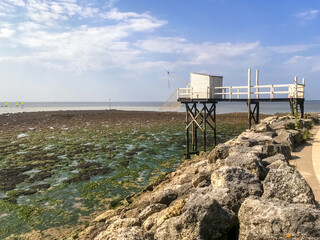 Traditional fishing cabin and net - Carrelet - Saint Georges de Didonne, France