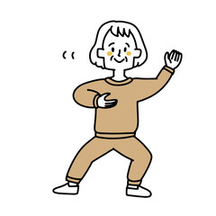 太極拳をしている高齢の女性