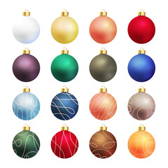 Realistic Christmas balls big set collections
