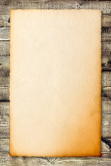 Grungy paper poster mock up PSD rustic wooden background