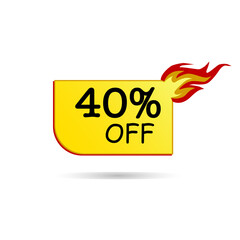 sticker advantageous offer 40% discount, increase in sales hot price. tag Big discounts