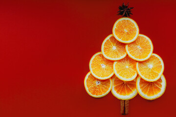 Cool Christmas orange dish for children with a picture of a Christmas tree