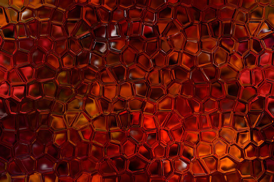 Red stained glass, texture background of beautiful red glass.