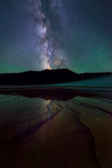 Night Sky and Milky Way at Grand Prismatic, Yellowstone National Park, Wyoming