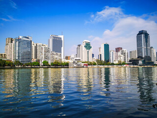 Obraz premium Guangzhou 广州 Canton Canton city center center Pearl river cityscape