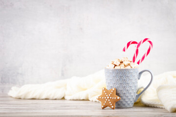 Christmas candy cane cozy background.