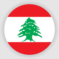 Lebanon Flat Rounded Country Flag button Icon