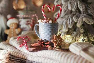 Christmas and newyear cozy decoration.