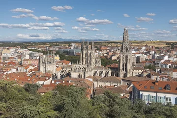 Deurstickers Panoramic View of Burgos Cathedral, Spain © peresanz