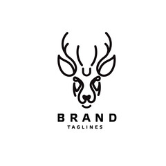 Art lines modern animal deer head logo