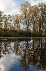 Fototapeta na wymiar Water landscape in autumn
