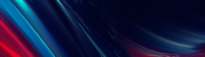 Bright abstract background, banner with abstract elements. Neon fantastic background, space background. Futuristic neon banner, bright multicolored lines, rays. 3D illustration.