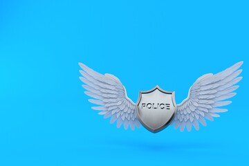 Police badge with angel wings