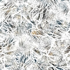 Seamless neutral and white grungy classic abstract surface pattern design for print. High quality illustration. Monochrome earth colored design with white pattern design overlay. Repeat graphic swatch