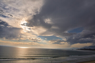 Obraz premium Storm clouds over Rincon point in California