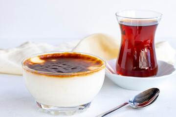 Rice pudding on a white background