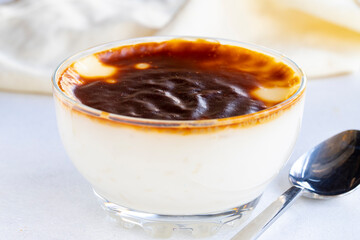 Rice pudding on a white background