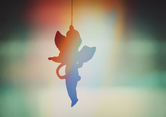 Angel figure. Traditional Christmas decor element.