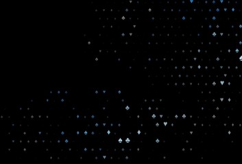 Dark blue vector cover with symbols of gamble.