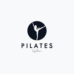 Trainer Pilates Woman Silhouette creative vector logo design