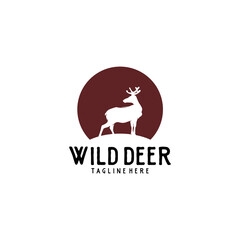 Deer vector illustration, Deer Logo Template