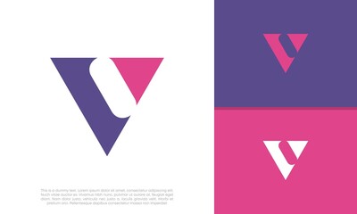 Initials V logo design. Initial Letter Logo.	
