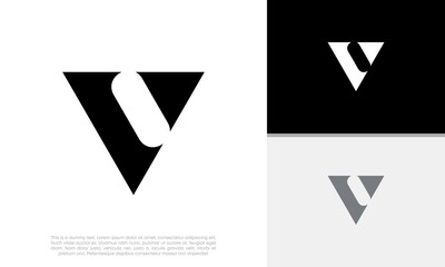 Initials V logo design. Initial Letter Logo.	
