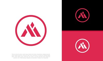 Initials M logo design. Initial Letter Logo.	
