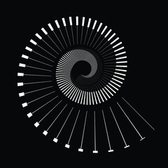 Rotating speed Lines in Spiral Form for comic books . fireworks Explosion background . Vector Illustration . Starburst round Logo . Spiral Design element . Abstract Geometric spiral shape . 