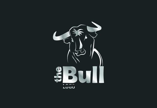 A logo template featuring a strong bull with huge horns