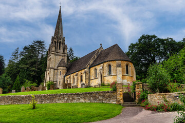 Fototapeta na wymiar St Marys Church in Batsford, Moreton-In-Marsh in the Cotswolds, England