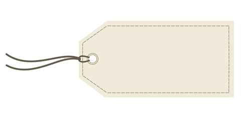 tag Horizontal Angled Hangtag Seam Beige With String And Shadow
 price tag  Paper Label Isolated On White Background. Ready for your message.
  - obrazy, fototapety, plakaty