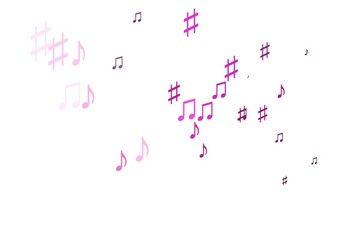 Light Pink vector pattern with music elements.