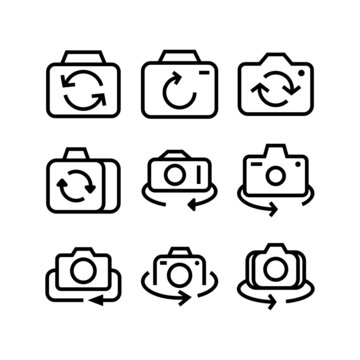 rotate camera set icon on white background	

